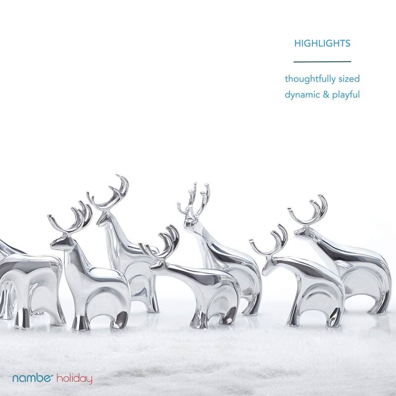 Nambe Miniature Reindeer 9pc Set