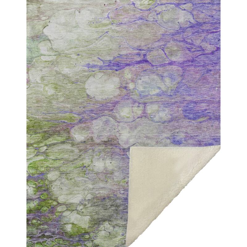 Premium Machine Washable Abstract Modern Sherpa Throw Blanket