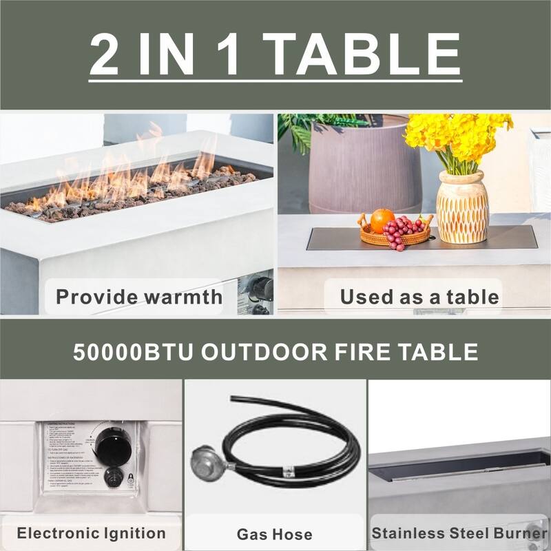 Patio Stainless Steel Fire Pit Table with Rain Cover