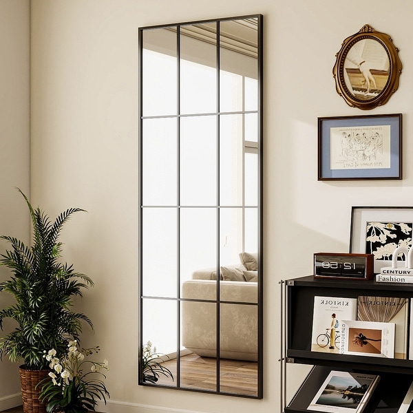 Windowpane Full Length Metal Wall Mirror - On Sale - Bed Bath