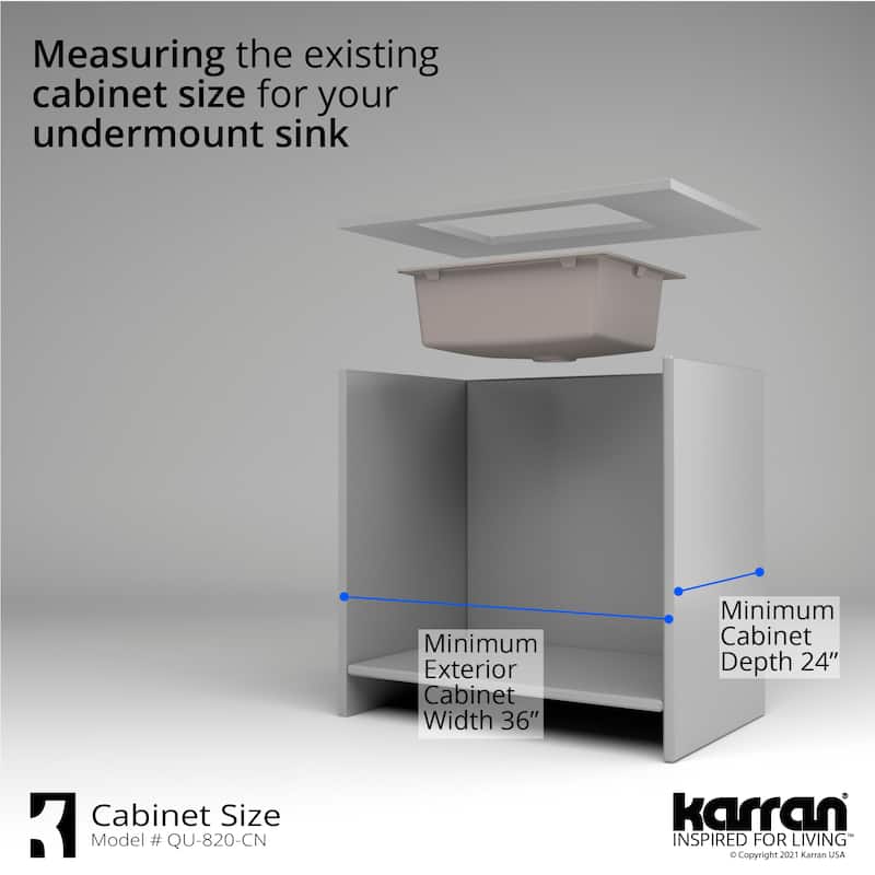 Karran Undermount 24.38 in Single Bowl Quartz Kitchen Sink