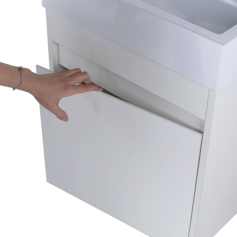 18 Inch Single Sink Bathroom Vanity with Soft Close Door, 18x10