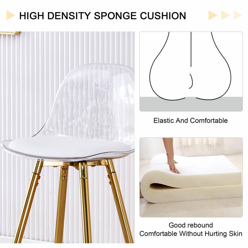 Comfortable Small-Sized Bar Chairs with Metal Legs - Modern Upholstered Style