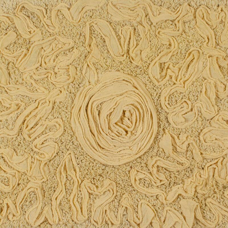 Bell Flower Bathroom Rug, Cotton Soft, Water Absorbent Bath Rug, Non Slip Shower Rug Machine Washable 24"x40" Rectangle