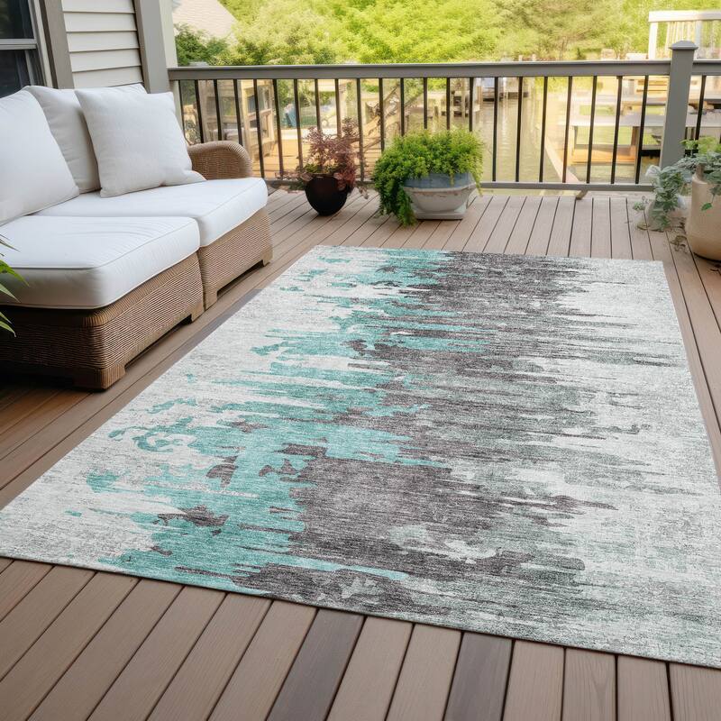 Machine Washable Indoor/ Outdoor Chantille Modern Ombre Rug