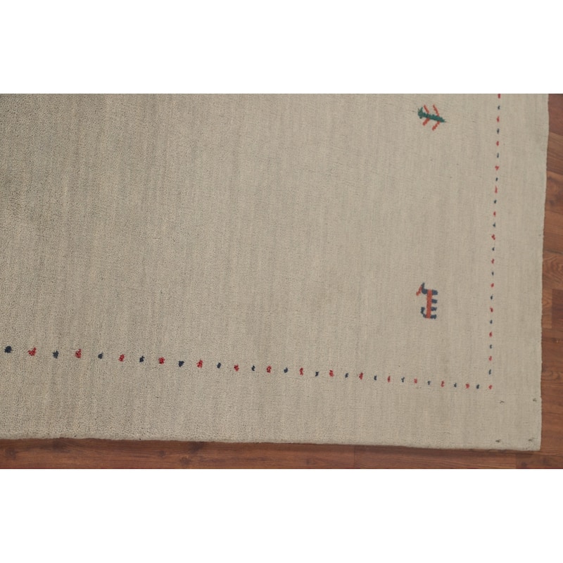 Tribal Gabbeh Accent Rug Hand-Knotted Wool Carpet - 3'11"x 6'0"