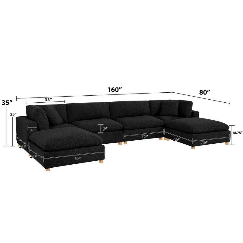 Best Quality Furniture 4-Piece Sectional Boucle Fabric
