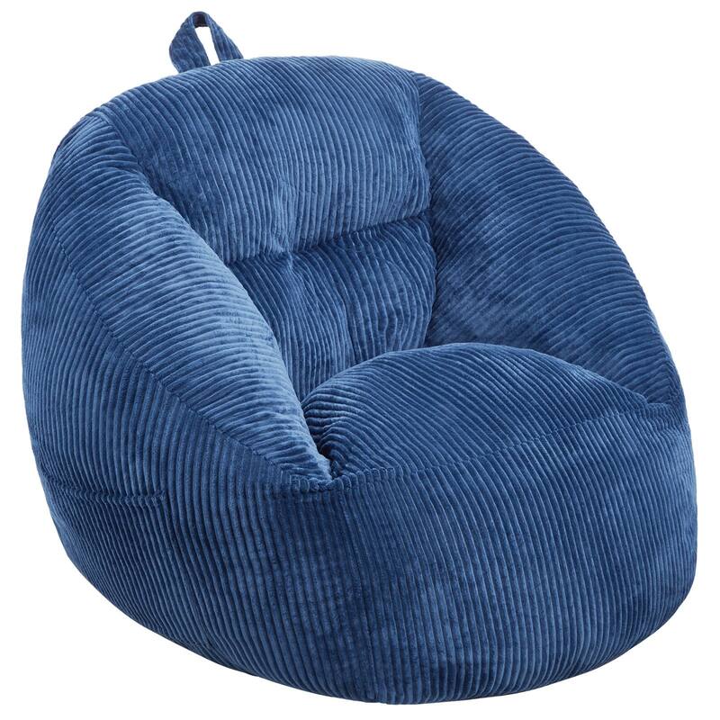 3FT Bean Bag Chair with Armrests and Pocket Soft Foam Blue Seat - 35.43 x 33.46 x 31.10 inches
