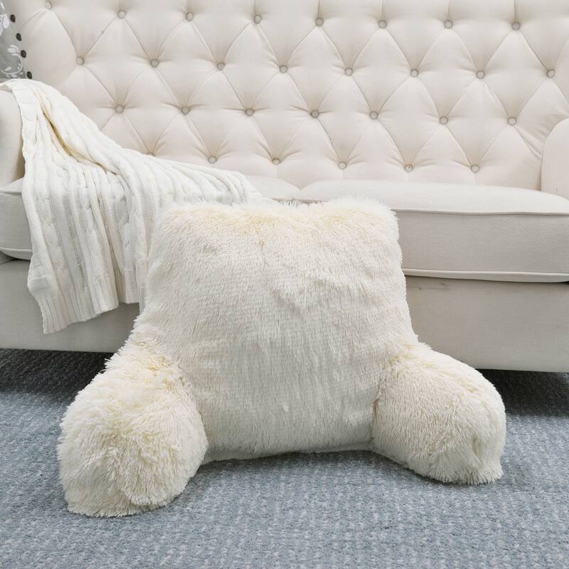 Halsted Shaggy Backrest Pillow - Ivory