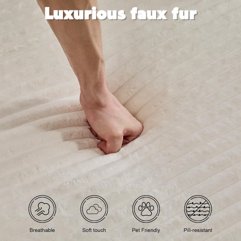 Oversized Chaise Lounge Cloud Couch Plush Corduroy Sleeper Sofa Daybed with Pillows for Living Room No Assembly