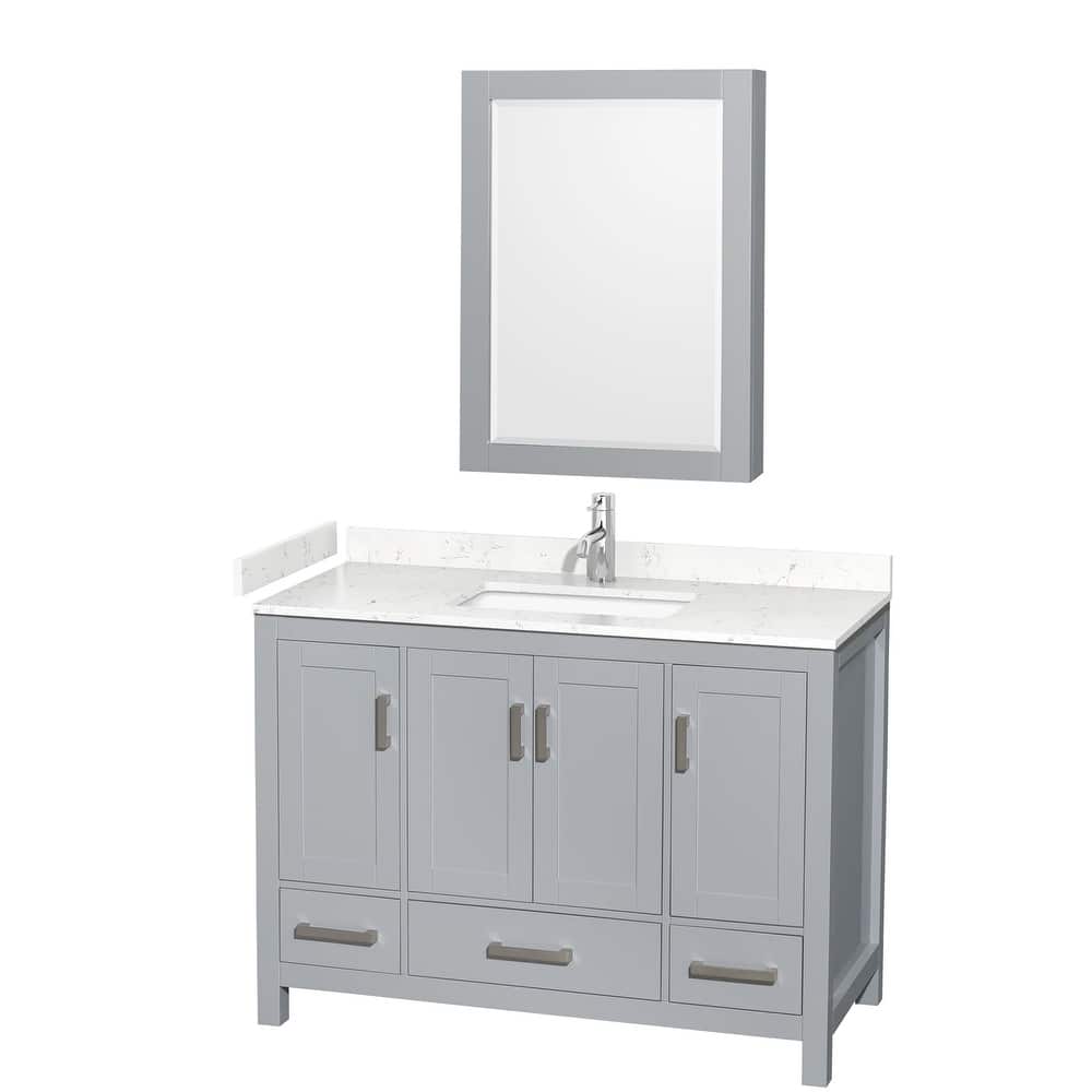 Sheffield Single Bathroom Vanity Set, Cultured Top, Medicine Cabinet