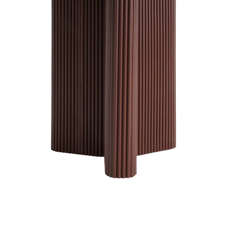 Christopher Knight Home - Arden Modern Marble Pattern Top Solid Side Table with Ribbed Brown Base