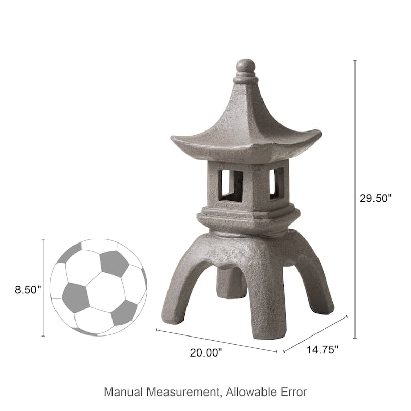 Glitzhome MGO Faux Concrete Pagoda Garden Statue Indoor and Outdoor Decoration