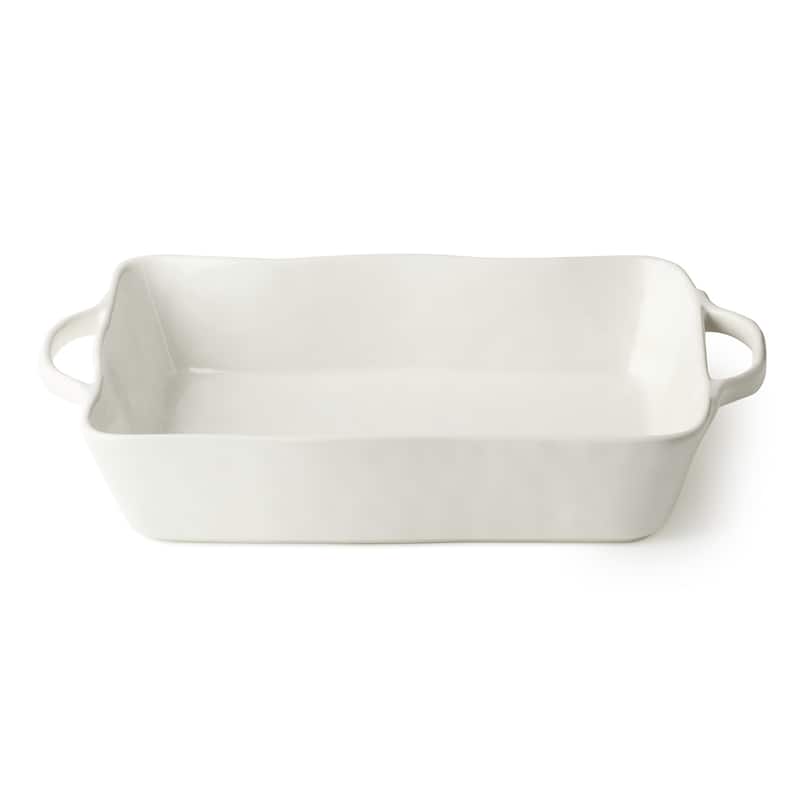 Certified International Linen Cream Medium Rectangular Baker 14" x 8.75" x 2.75"