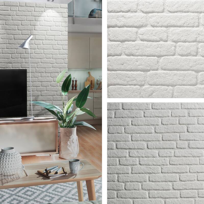0.79 in. x 19.69 in. x 47.24 in. UltraLight Faux Brick HD Printed Jointless Common Plank (4-Pack)