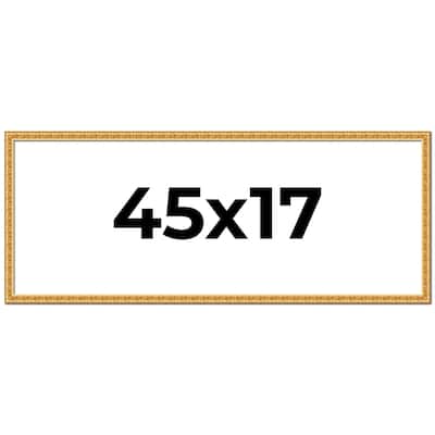 45x17 Frame Gold Real Wood Picture Frame Width 1 inches | Interior