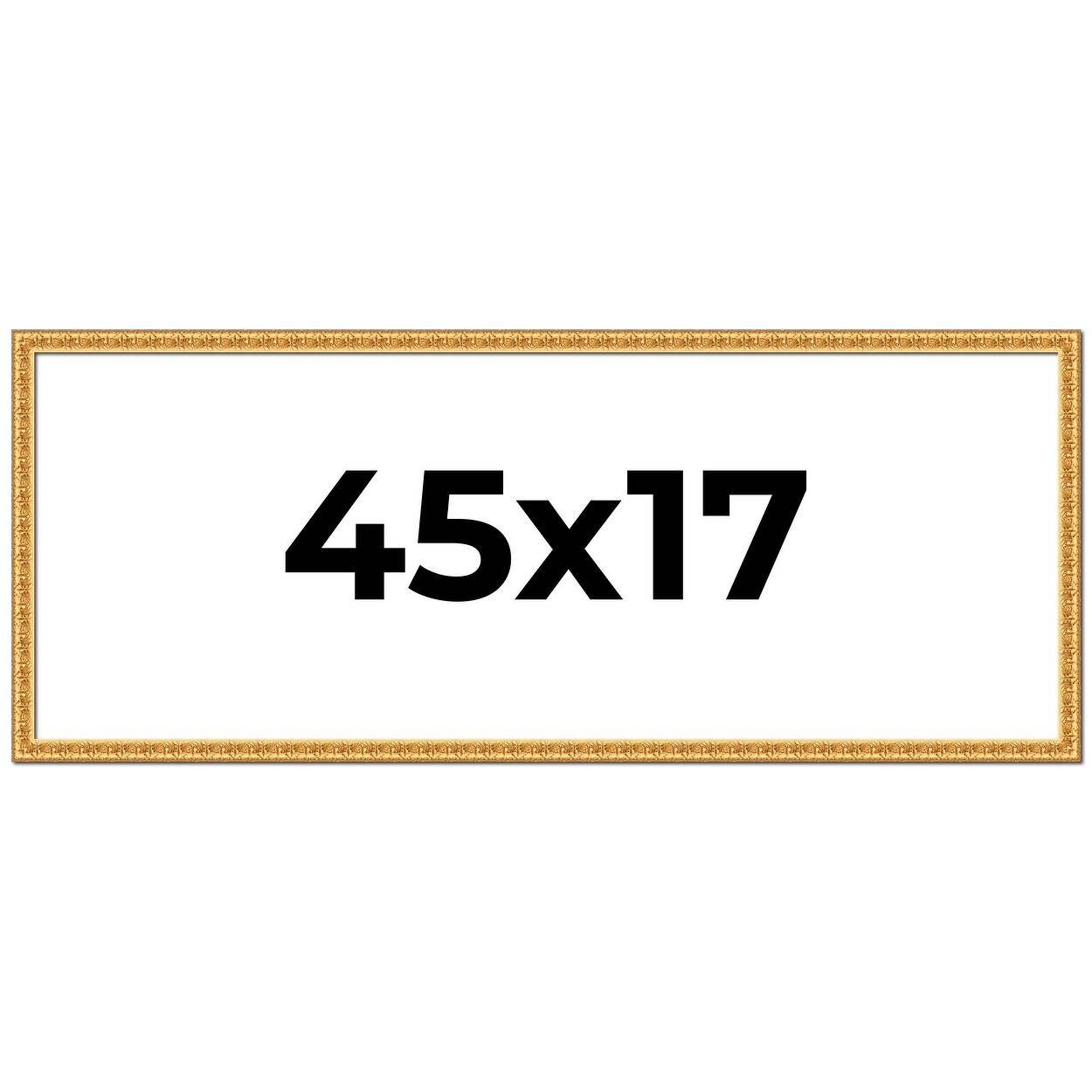 45x17 Frame Gold Real Wood Picture Frame Width 1 inches | Interior