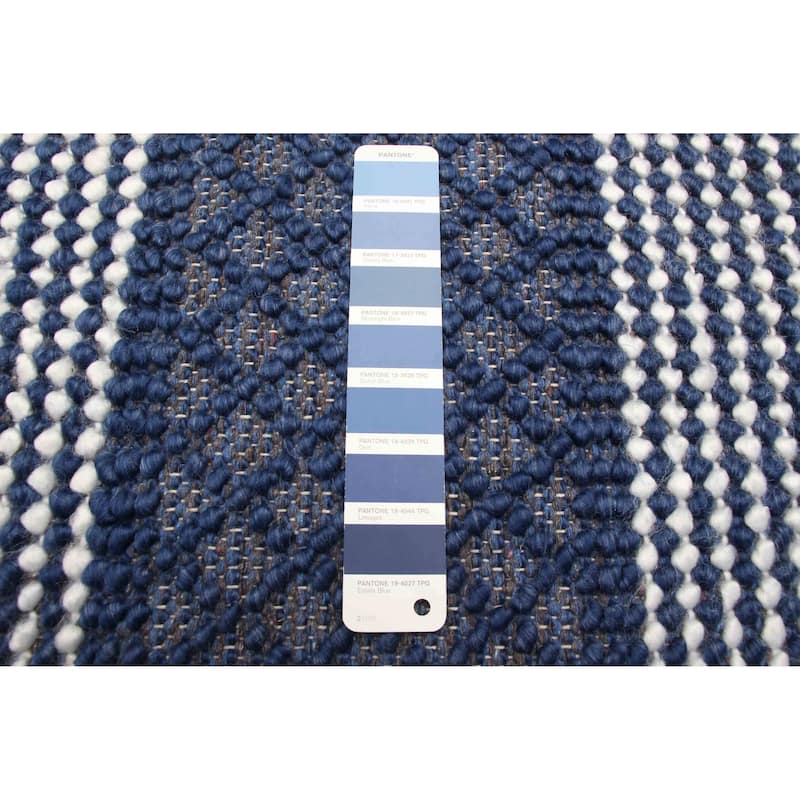 ECARPETGALLERY Braid weave Sienna Dark Navy Wool Rug - 5'0 x 8'0