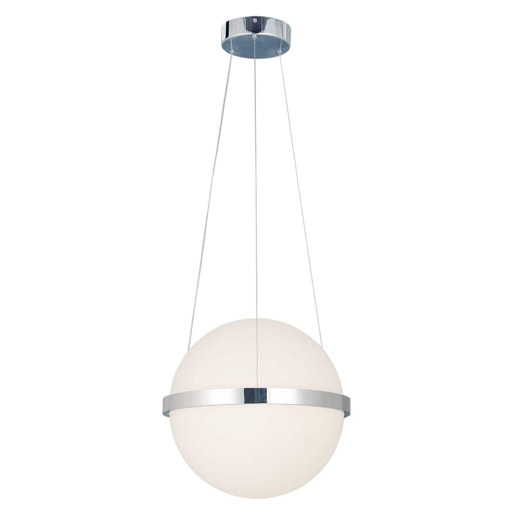 EVOLV Acryluxe Centric 15-inch Polished Chrome LED Pendant with Opal Acrylic