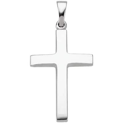 Curata 14k White Gold Cross Pendant 24.25x16