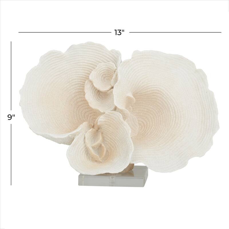 Polystone Coral Sculpture - White - Roche River Decor