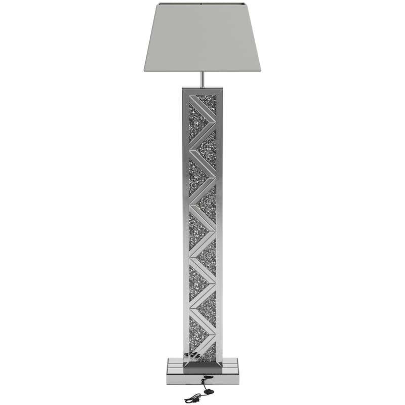 Glamorous Modern Crystal Designed Mirrored Floor Lamp