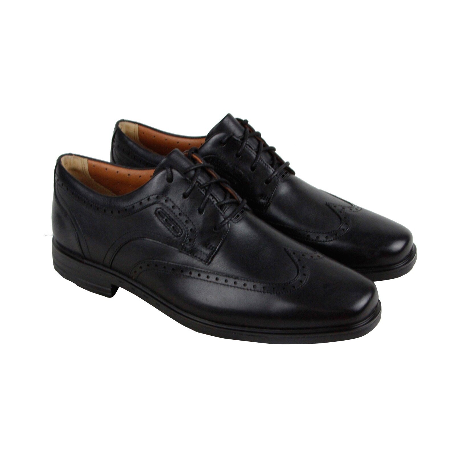 clarks mens black lace up shoes