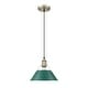preview thumbnail 2 of 9, Golden Lighting Orwell Single Light 10" Wide Pendant in Aged Brass