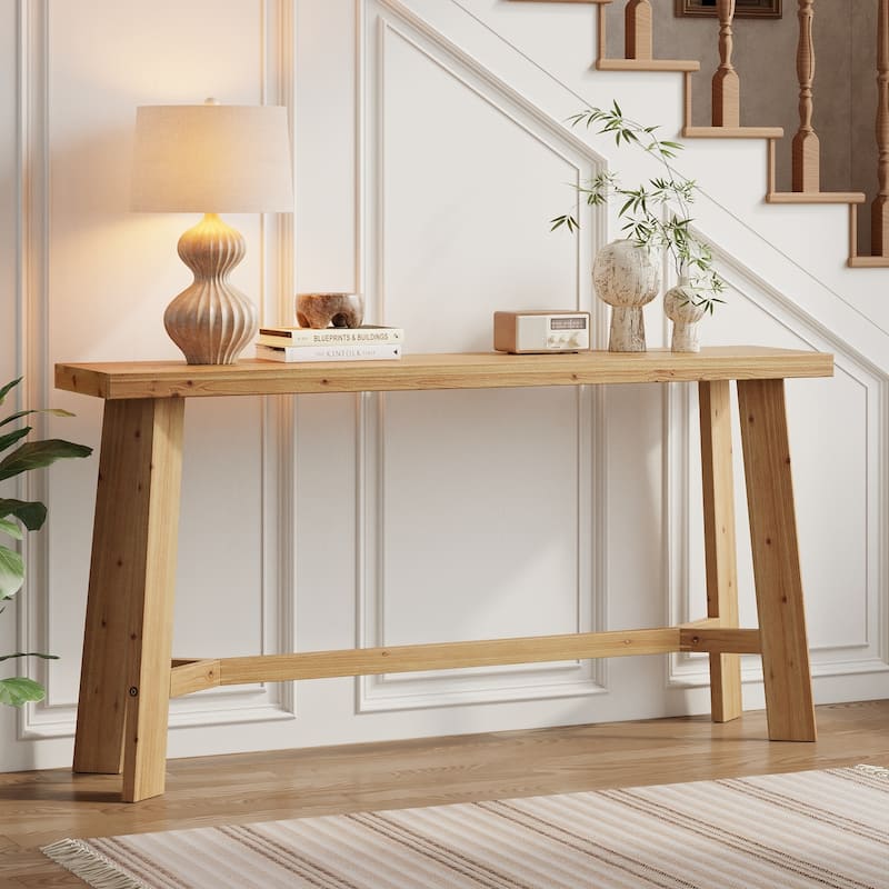 63-Inch Solid Wood Console Table for Living Room