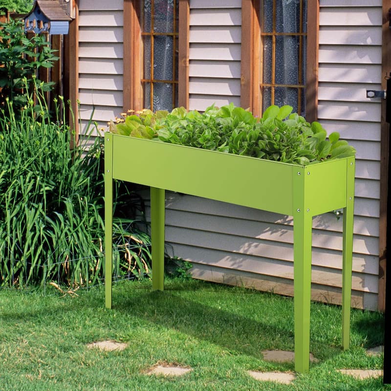 Costway 40''x12'' Outdoor Elevated Garden Plant Stand Raised Tall - Green
