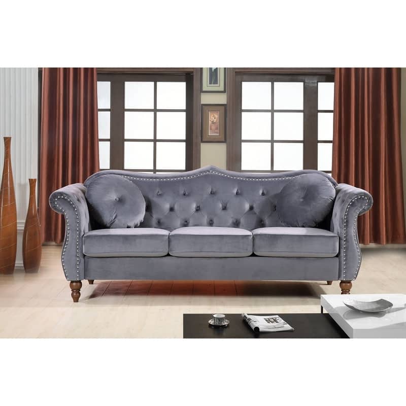 Carbon Classic Nailhead Chesterfield 2 Piece Living Room Set