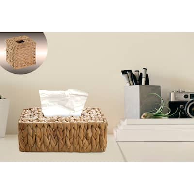 Water Hyacinth Wicker Tissue Box Cover