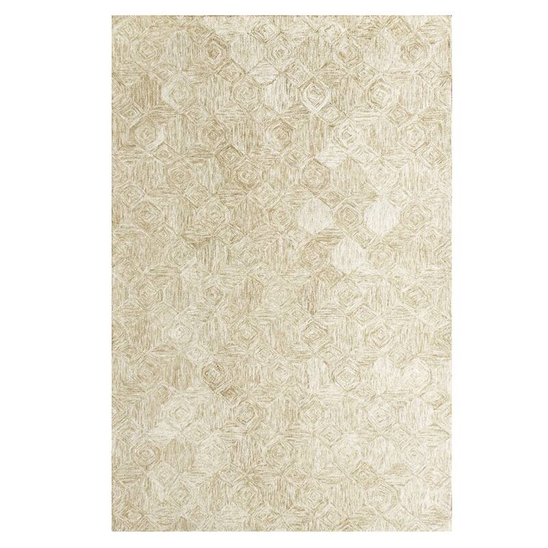 Sevita Geometric Hand-Tufted Wool Area Rug - 7'9" x 9'9" - Beige
