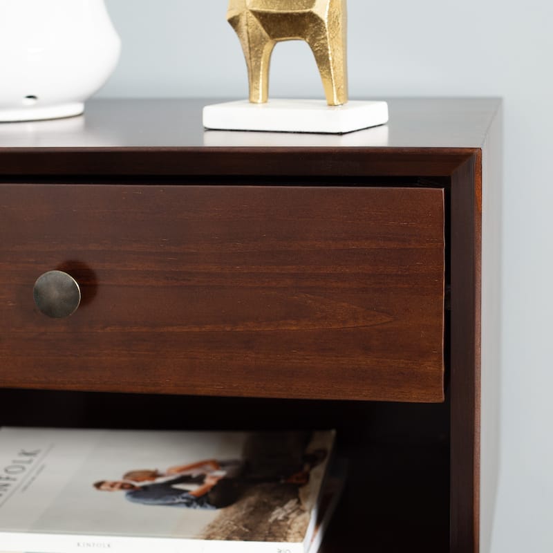 Middlebrook Mid-Century Solid Wood 1-Drawer Nightstand, Set of 2