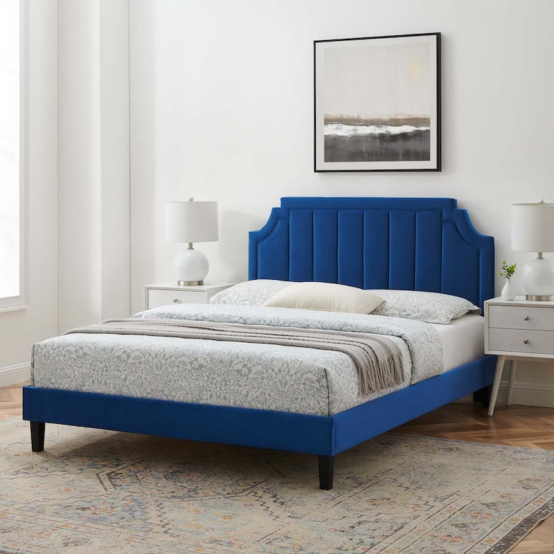 Sienna Performance Velvet Queen Platform Bed
