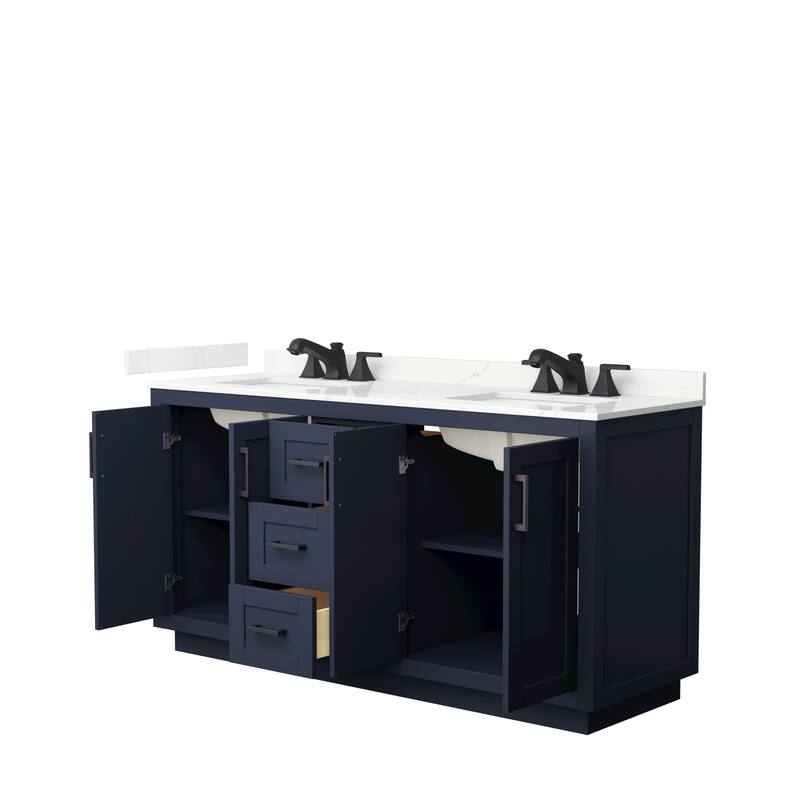 Miranda 66-inch Double Vanity, Quartz Top
