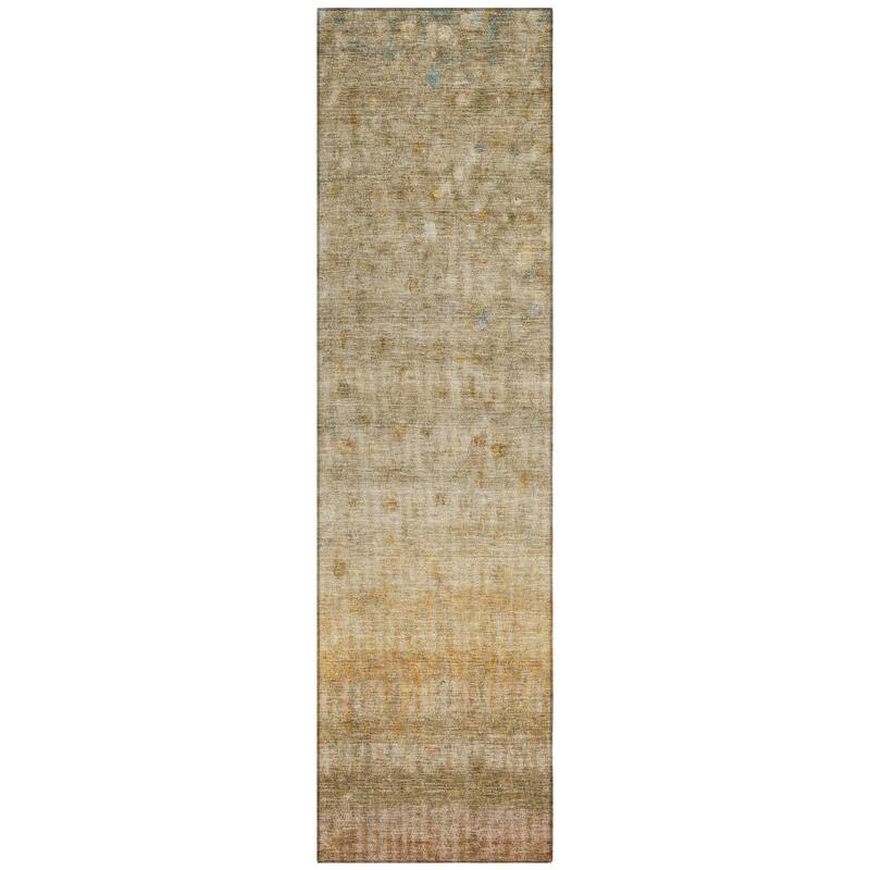 Machine Washable Indoor/ Outdoor Ombre Stripes Chantille Rug