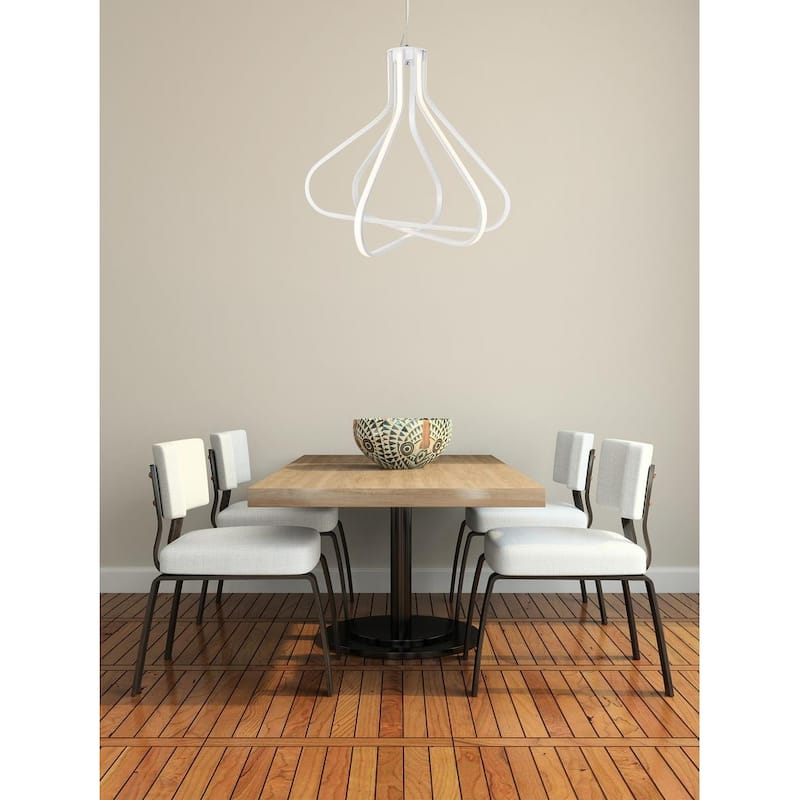 Dahlia 3 light in Black Pendant - White