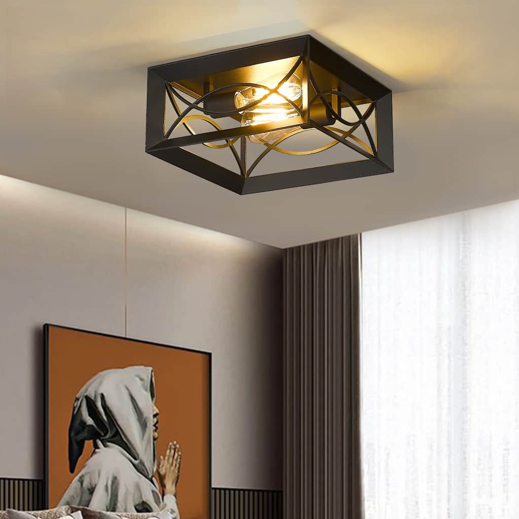 Flush Mount Ceiling Light, Black Ceiling Light Fixture