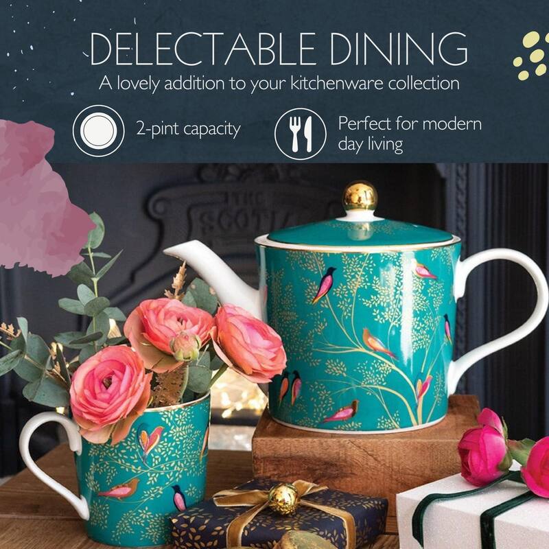 Portmeirion Sara Miller London Chelsea Collection 2 Pint Teapot - 2 Pint