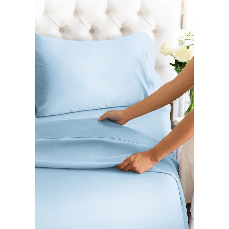CGK Linens Brushed Microfiber Soft Wrinkle free 4 Piece Bed Sheet Set
