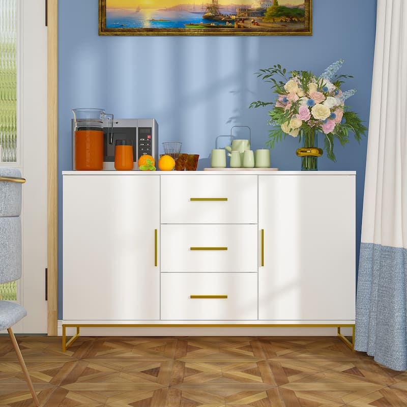 47" Buffet Credenza with Double Doors and 3 Drawers - 47.2"L