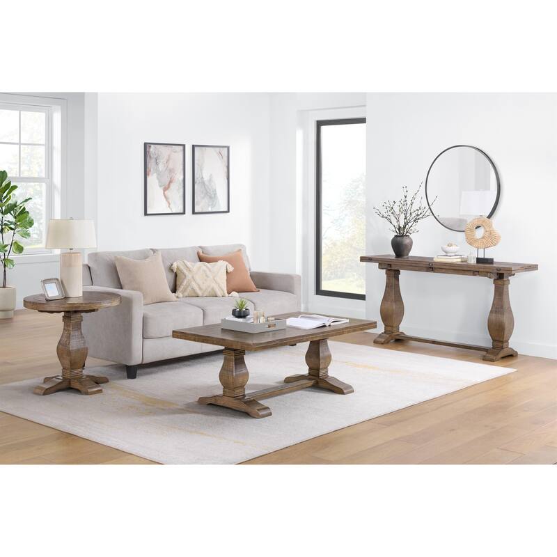 Napa 26" Wide Solid Wood Round Pedestal End Table