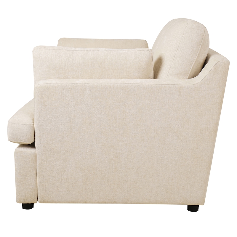 Oversized T-Cushion Accent Chair with Floating Armrest Pillows by Harper&Bright Designs