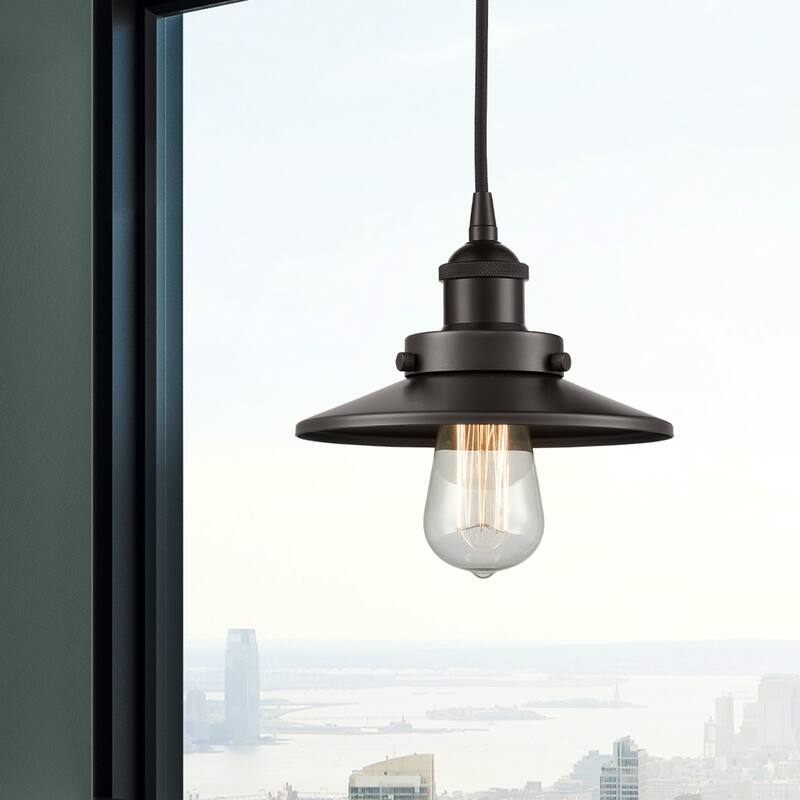 Innovations Lighting Railroad - 1 Light 8" Cord Hung Mini Pendant.