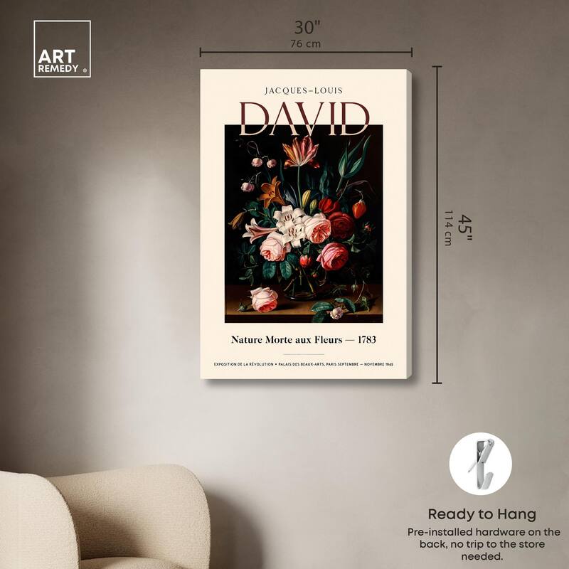 Flowers in a Dark Canvas by Art Remedy, Gallery Wrapped