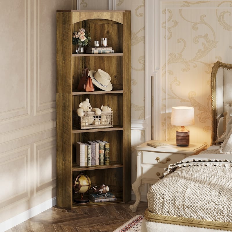 Corner Storage Cabinet, Corner Shelf Bookshelf Bookcase Display Rack, Living Room Bedroom Kitchen Home Office