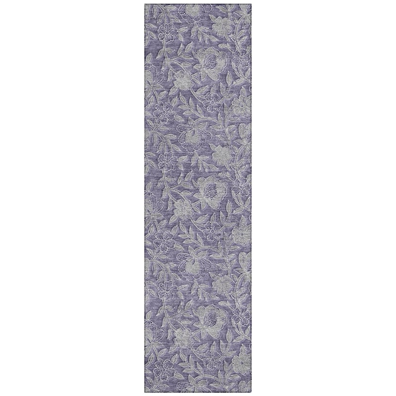 Machine Washable Indoor/ Outdoor Chantille Floral Rug