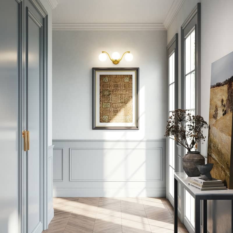 Acroma - 3 - Light Gold Seel Wavy Dimmable Vanity Light