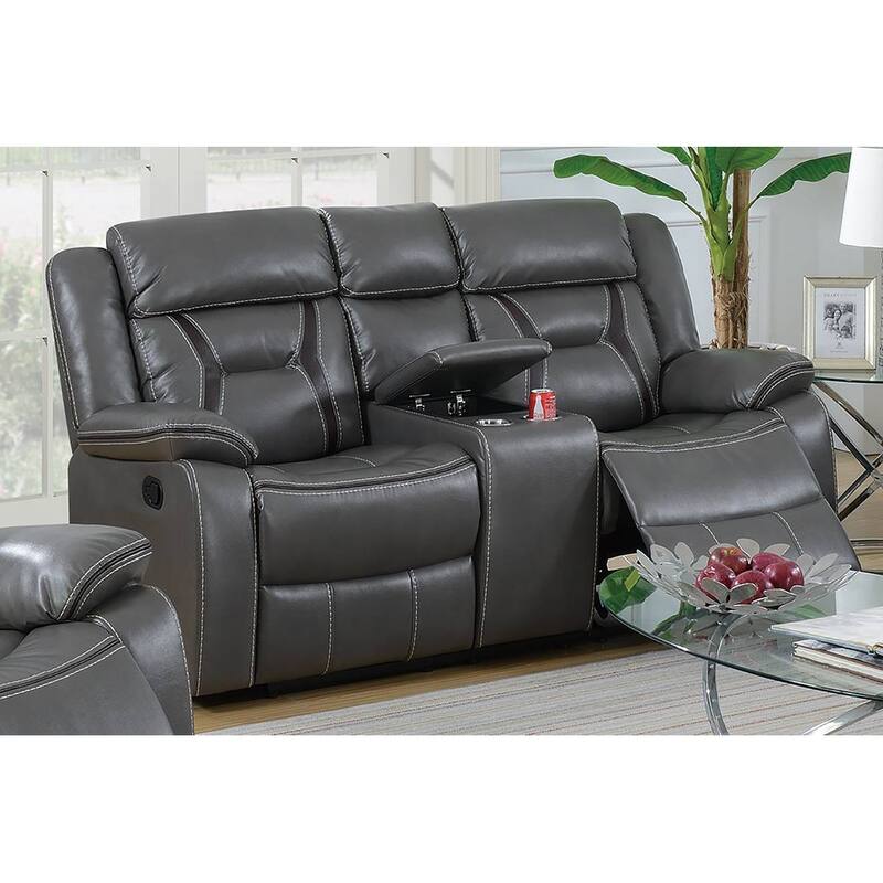 Gel Leatherette Motion Loveseat